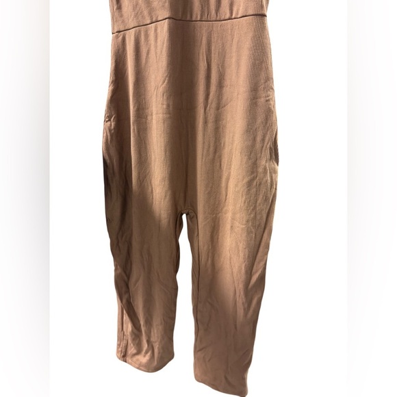 Naked Wardrobe Womens All Snatched Bustier Ribbed Brown Jumpsuit - Picture 3 of 7